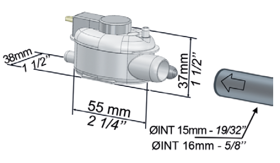 Pompe de relevage Sauermann SI-20 - Dimensions réservoir